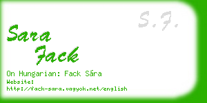 sara fack business card