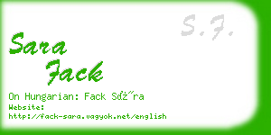 sara fack business card